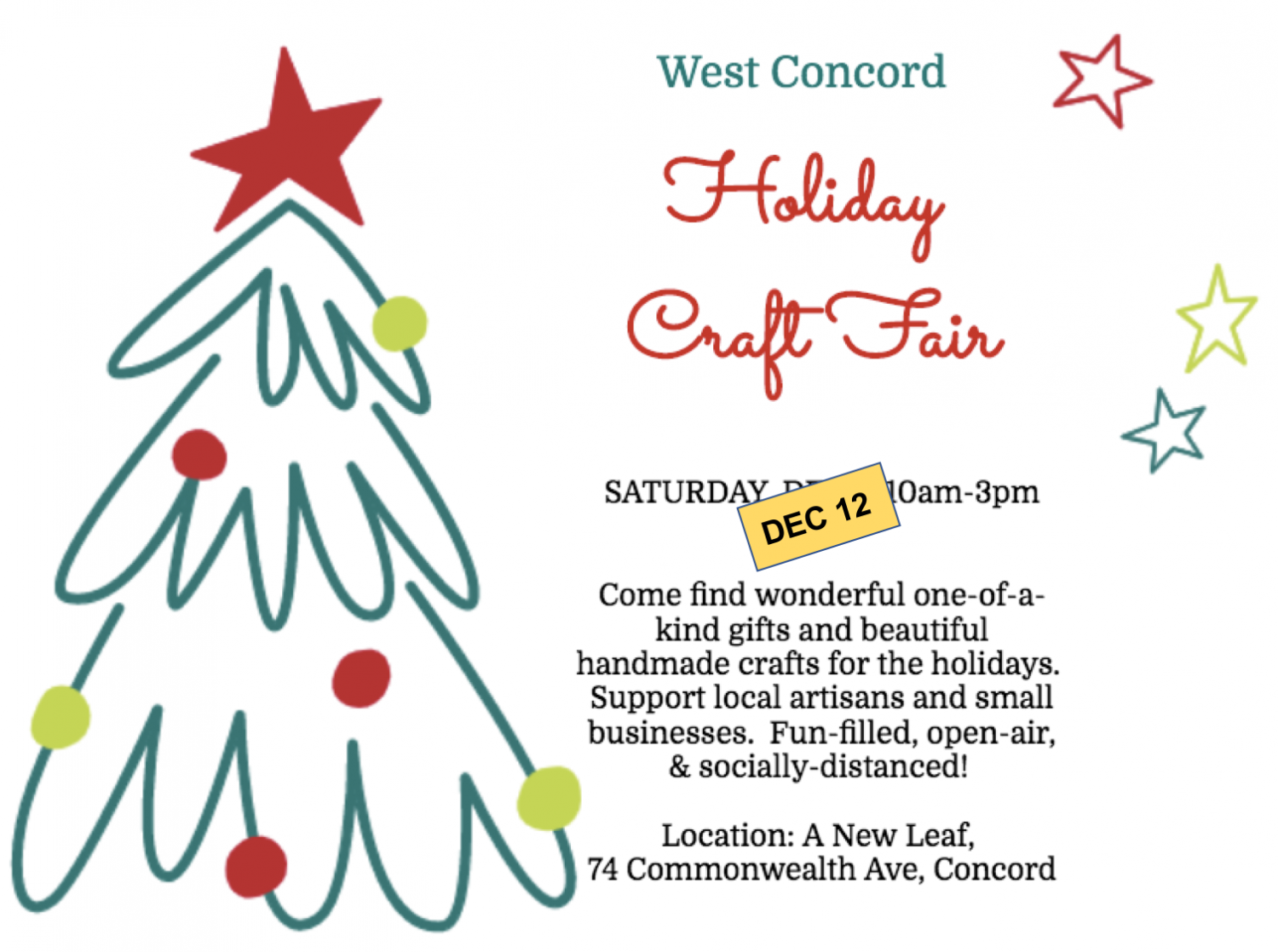 West Concord Holiday Crafts Fair Concord, MA